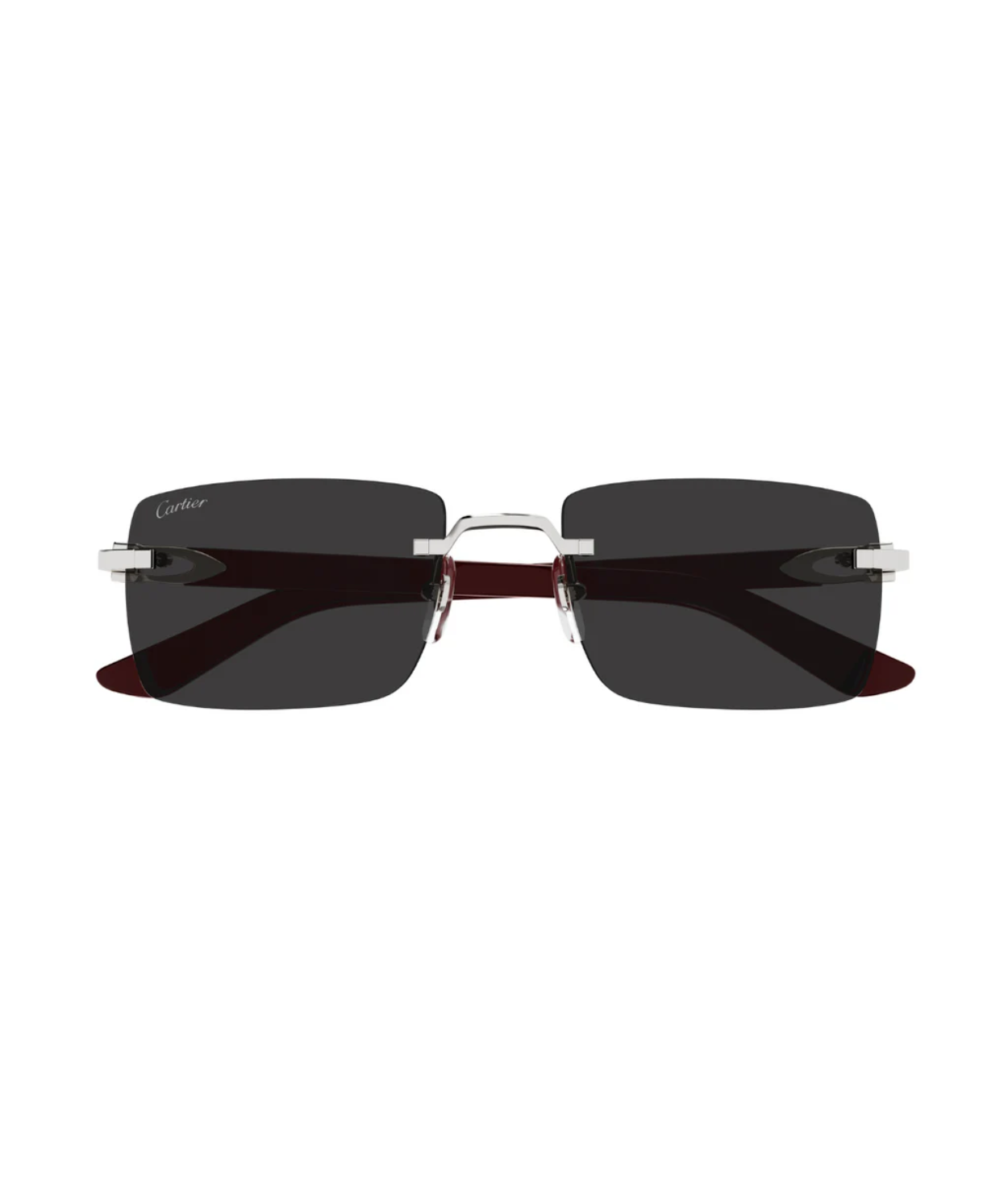 Cartier CT0579S-006 Sunglasses Silver Burgundy Smoke Metal Cartier Core Range Ct0579s Sunglasses 006 for Men main image 3