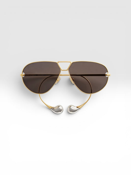 Bottega Veneta BV1437S Aviator Sunglasses